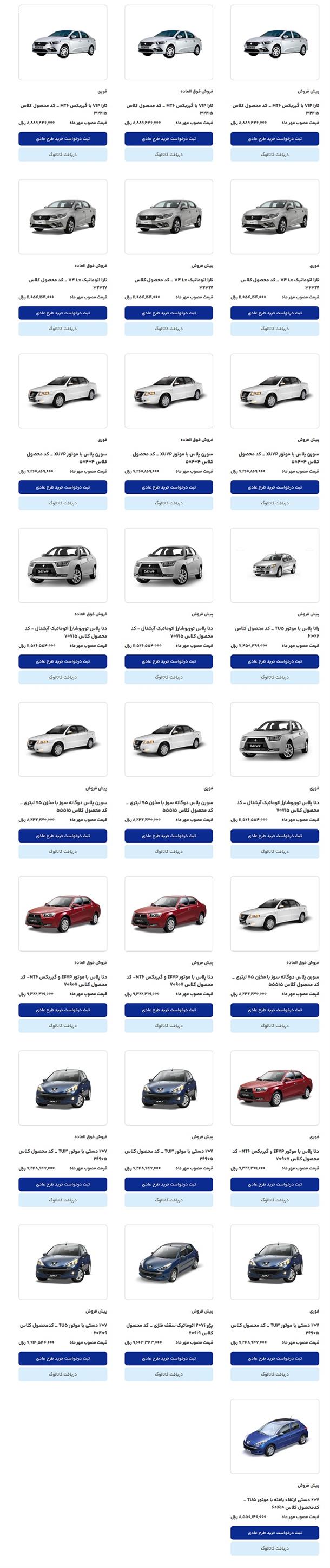 ثبت سفارش محصولات ایران خودرو آغاز شد